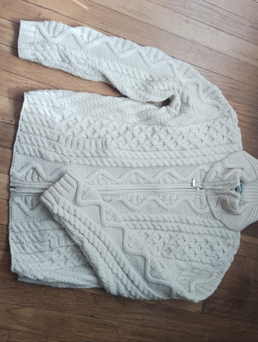 Arancrafts Zip Wool Fishermans Sweater